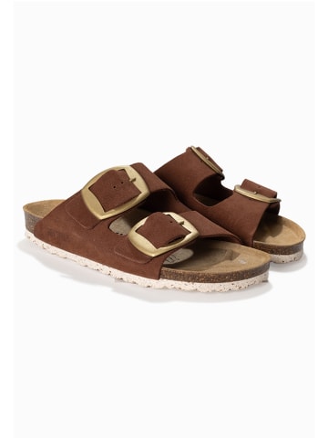 BAYTON Leren slippers "Alicante" bruin
