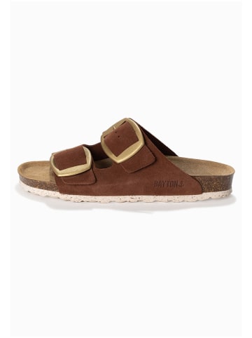 BAYTON Leren slippers "Alicante" bruin