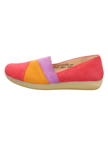 Think! Skórzane slippersy "Opua" w kolorze różowo-pomarańczowo-fioletowym
