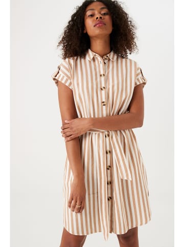Garcia Kleid in Beige/ Weiß