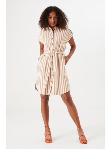 Garcia Kleid in Beige/ Weiß