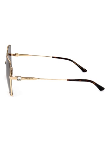 Jimmy Choo Damskie okulary przeciwsłoneczne w kolorze złoto-brązowym