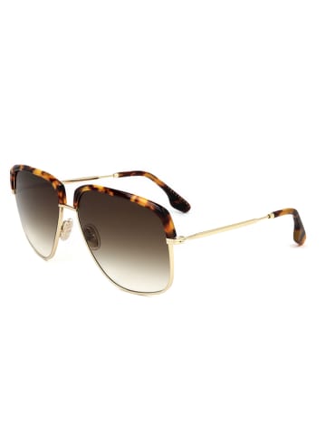Victoria Beckham Damen-Sonnenbrille in Gold/ Braun