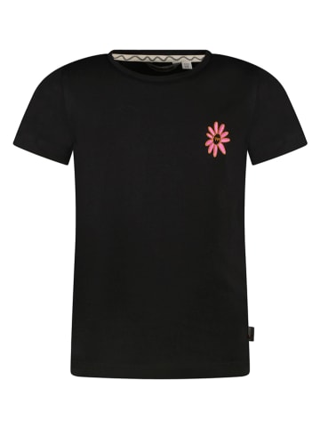 Moodstreet Koszulka "Flower Embroidery" w kolorze czarnym