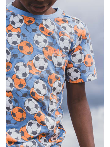 Tygo & Vito Koszulka "Football" w kolorze błękitno-pomarańczowym