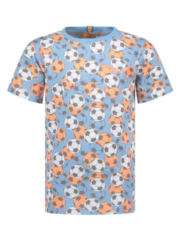 Tygo & Vito Shirt "Football" lichtblauw/oranje