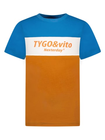 Tygo & Vito Koszulka w kolorze jasnobrązowo-niebieskim
