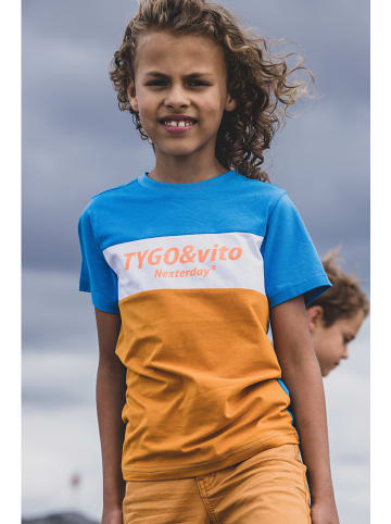Tygo & Vito Shirt in Hellbraun/ Blau