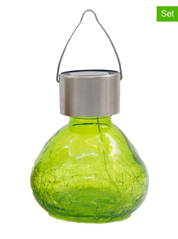 SiL Interiors 3-delige set: solarlampen groen/crème/oranje - (H)11,5 cm