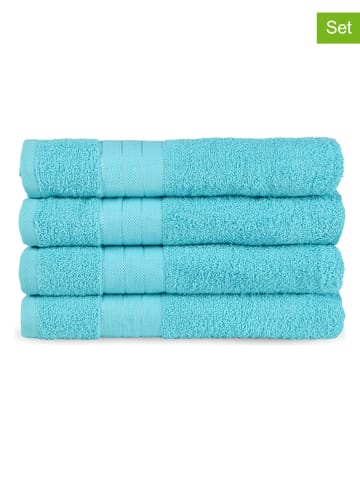Good Morning 4-delige set: handdoeken turquoise