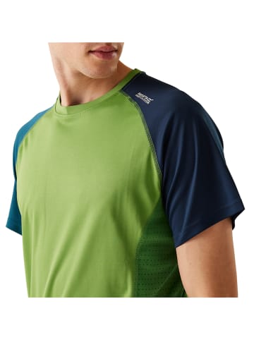 Regatta Koszulka sportowa "Corballis" w kolorze granatowo-zielonym