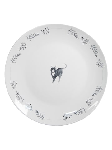 Clayre & Eef Talerz śniadaniowy w kolorze białym - Ø 20 cm