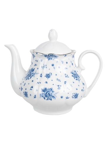 Clayre & Eef Theepot wit/blauw - 1 l