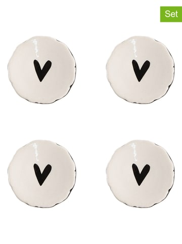 Clayre & Eef 4-delige set: deurknoppen wit - Ø 4 cm