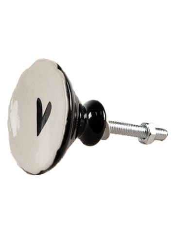 Clayre & Eef 4-delige set: deurknoppen wit - Ø 4 cm