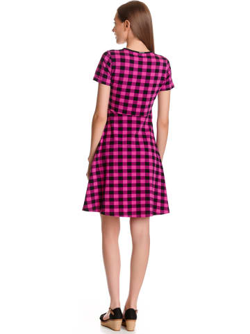 Pussy Deluxe Sukienka "Back To 1955" w kolorze różowo-czarnym