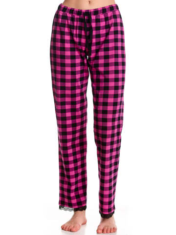 Pussy Deluxe Pyjamabroek "Checkered" roze/zwart
