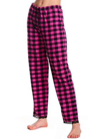 Pussy Deluxe Pyjama-Hose "Checkered" in Pink/ Schwarz