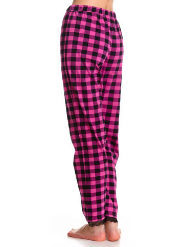 Pussy Deluxe Pyjama-Hose "Checkered" in Pink/ Schwarz