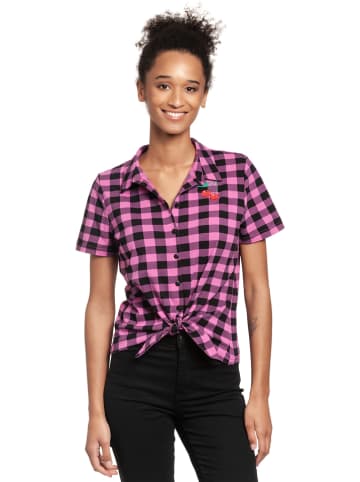 Pussy Deluxe Bluzka w kolorze różowo-czarnym