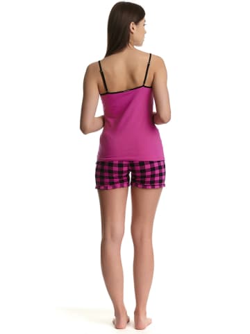 Pussy Deluxe Piżama "Checkered" w kolorze różowo-czarnym