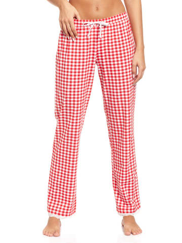 Pussy Deluxe Spodnie piżamowe "Plaid" w kolorze czerwono-białym