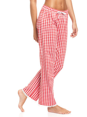 Pussy Deluxe Pyjama-Hose "Plaid" in Rot/ Weiß