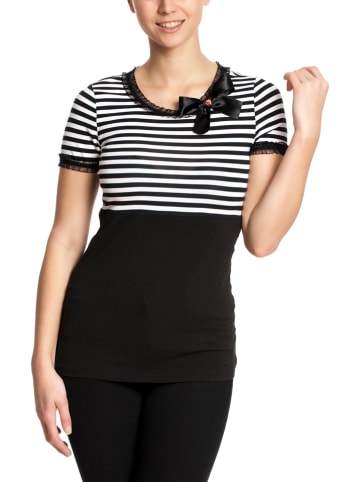 Pussy Deluxe Koszulka "Stripey" w kolorze czarno-białym