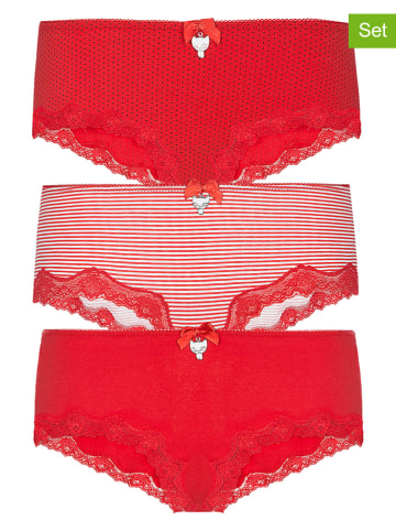 Pussy Deluxe 3-delige set: hipsters "Pussy deluxe" rood