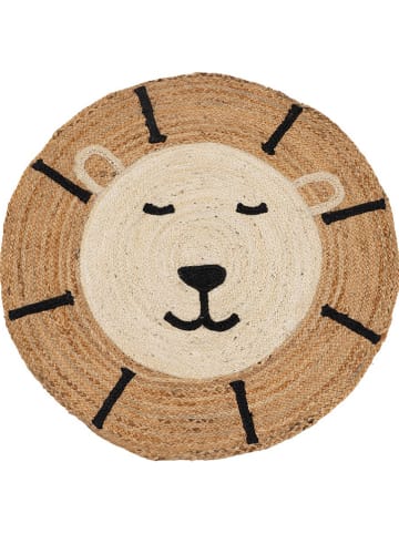 Folkifreckles Jute-Teppich in Hellbraun/ Beige - Ø 100 cm