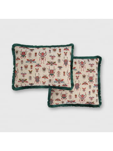 little nice things Kussenhoes "Funda" beige/groen - (L)35 x (B)50 cm