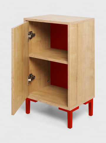 The Wild Hug Nachtkastje "William" lichtbruin/rood - (B)40 x (H)65 x (D)30 cm