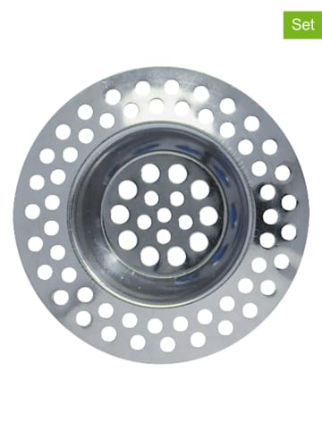 Wenko 2er-Set: Abfluss-Siebe in Silber - Ø 7 cm