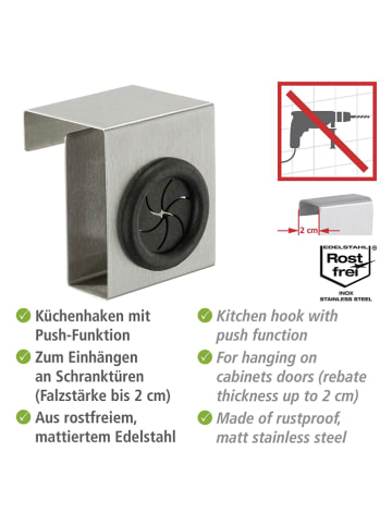Wenko Deurhaak lichtgrijs/zwart - (B)5 x (H)6 x (D)4 cm