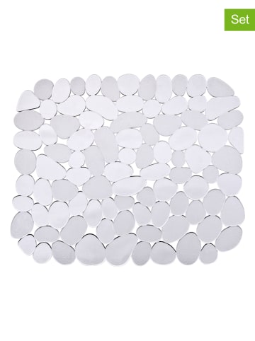 Wenko 2-delige set: gootsteenmatten "Stone" transparant - (L)31 x (B)26 cm