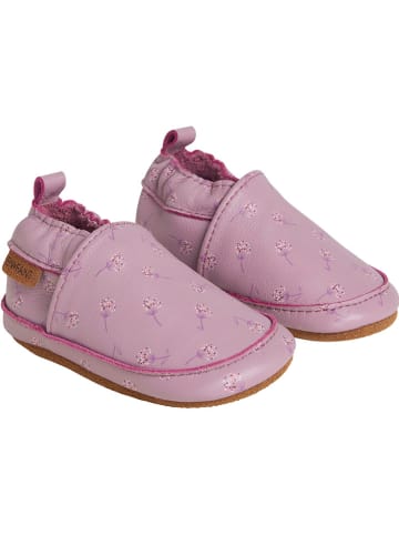 enfant Skórzane slippersy w kolorze jasnoróżowym
