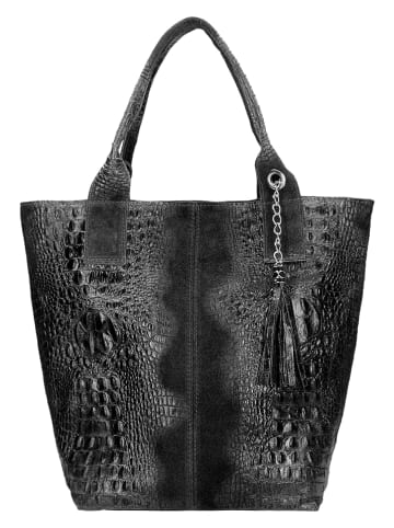 Wojas Skórzany shopper bag w kolorze czarnym - 36 x 41 x 18 cm