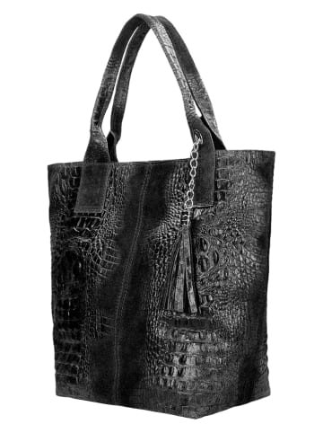 Wojas Leder-Shopper in Schwarz - (B)36 x (H)41 x (T)18 cm