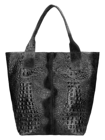 Wojas Skórzany shopper bag w kolorze czarnym - 36 x 41 x 18 cm