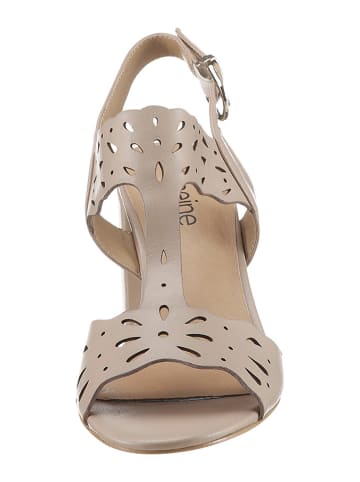 Heine Leren haksandalen beige