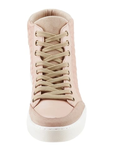 Heine Leder-Sneakers in Rosa/ Beige