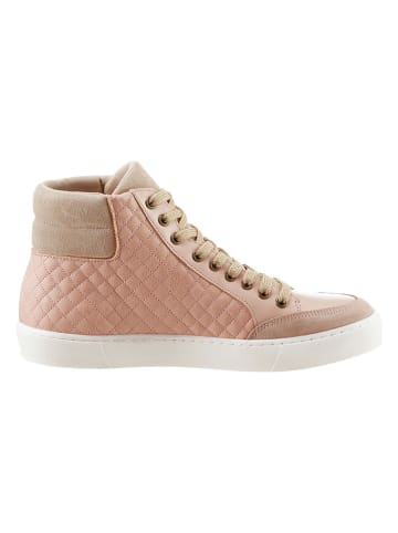 Heine Leder-Sneakers in Rosa/ Beige