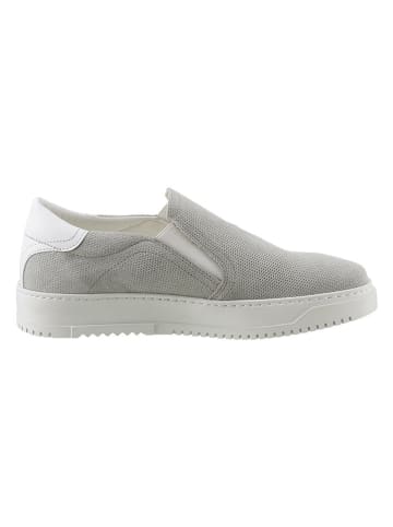 Heine Leder-Slipper in Grau