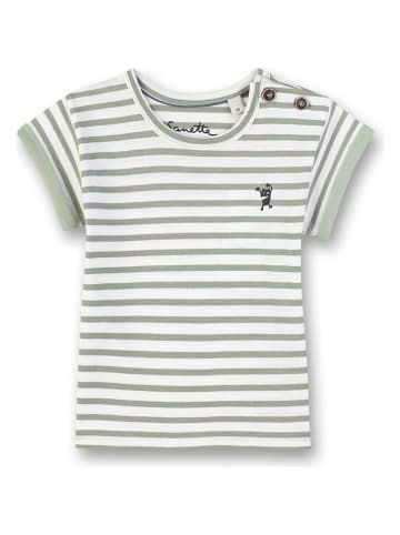 Sanetta Kidswear Koszulka w kolorze jasnozielono-kremowym