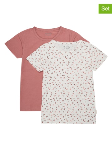Minymo 2-delige set: shirts crème/roze