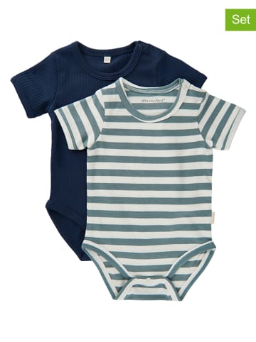 Minymo 2er-Set: Bodys in Blau/ Creme