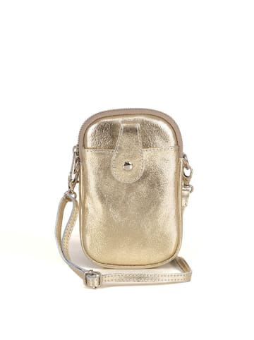 Pia Sassi Leder-Handytasche "Serottini" in Gold - (B)11 x (H)19 x (T)2 cm
