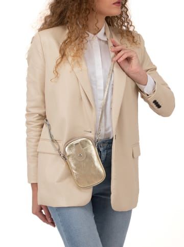 Pia Sassi Leder-Handytasche "Serottini" in Gold - (B)11 x (H)19 x (T)2 cm