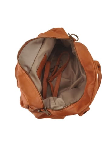 Lia Biassoni Leder-Schultertasche in Cognac - (B)48 x (H)33 x (T)20 cm