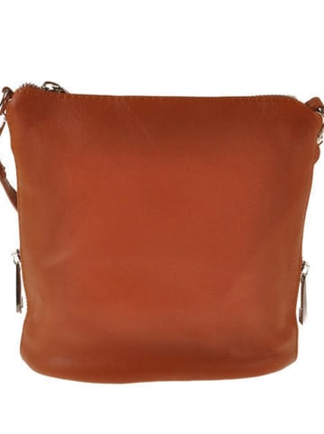 Lia Biassoni Leder-Umhängetasche in Cognac - (B)19 x (H)21 x (T)10 cm